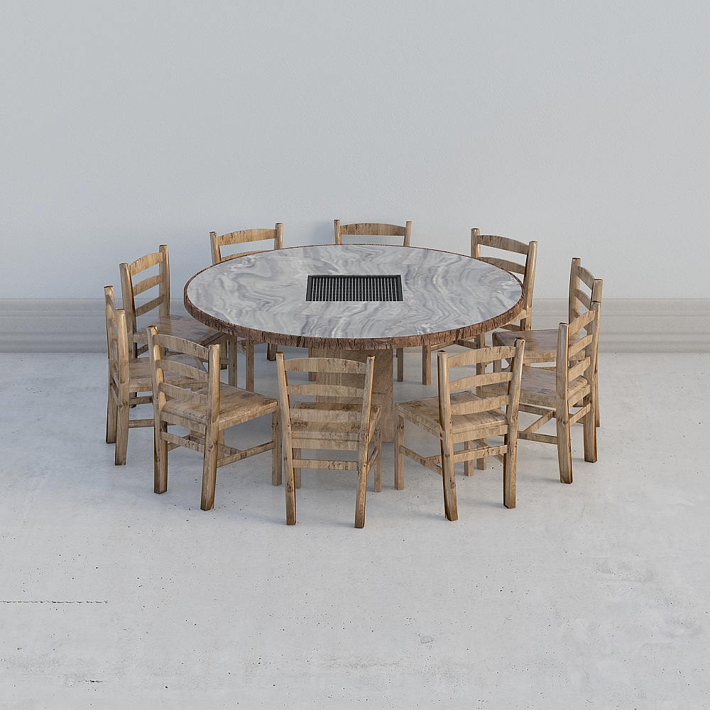 New Chinese hot pot shop 3-table chair combination