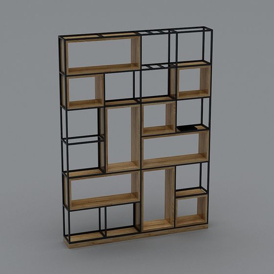 Modular Bookshelf 3D Model for Modern Interiors