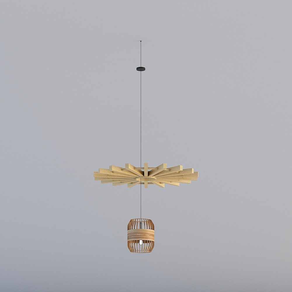 Elegant Low-Poly Pendant Light 3D model