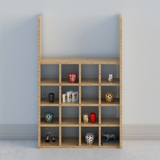 Stylish Minimalist Bookshelf 3D model for Creative Spaces