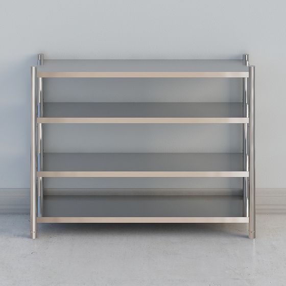 Stylish Stainless Steel Bookshelf 3D model for Modern Spaces