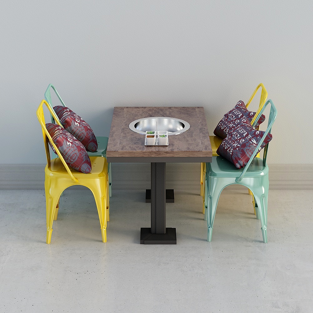 Industrial LOFT hot pot shop 11 - table and chair combination