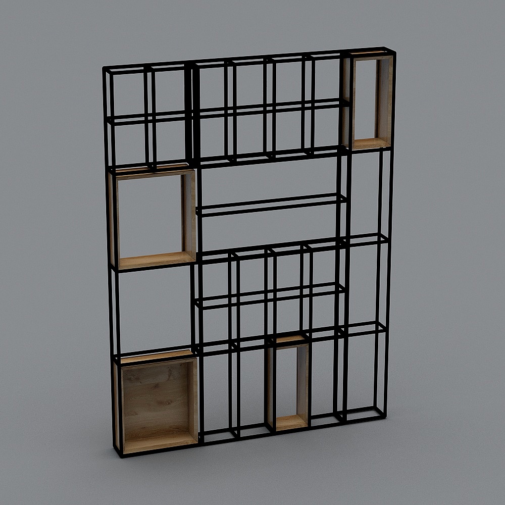 Grid Bookshelf 3D model for Modern Interiors