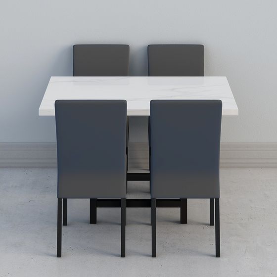 Urban Dining Table and Chair Set 3D model