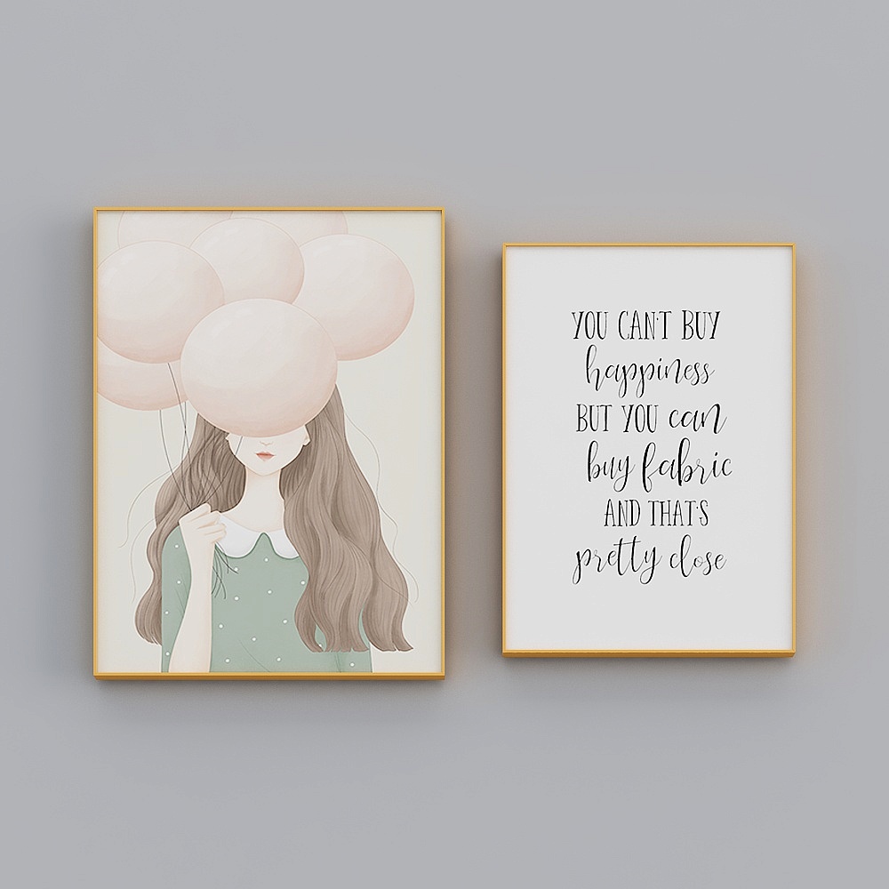 Zoyi - Nordic wind - girl heart princess room bedroom bedside decoration painting - slim language