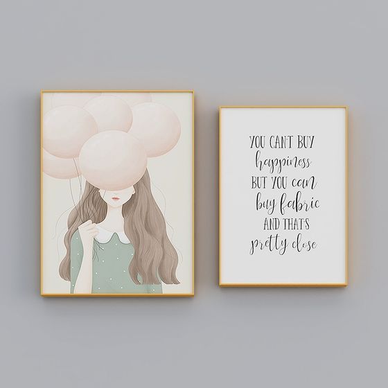 Charming Low-Poly Girl with Balloon 3D model