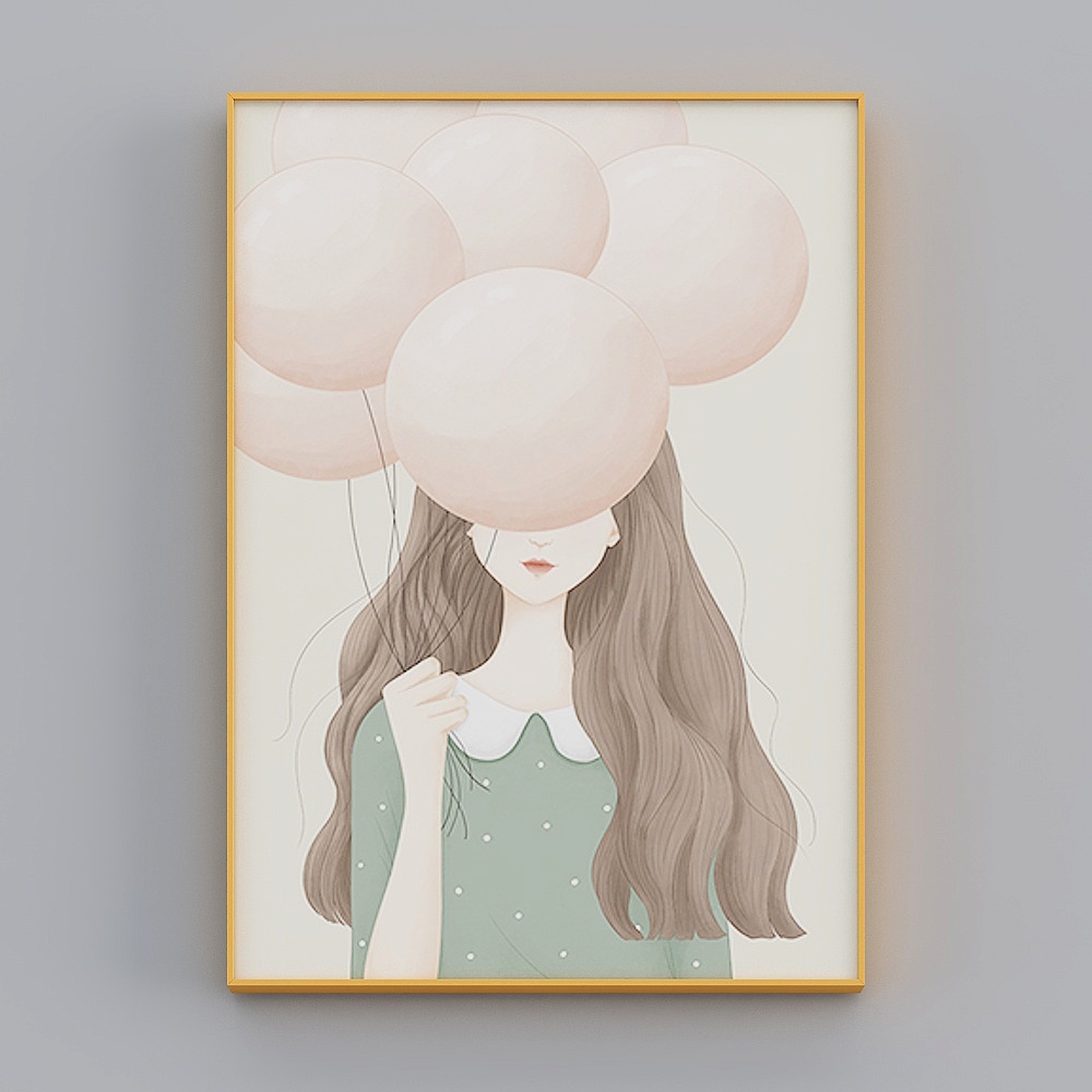 Zoyi - Nordic wind - girl heart princess room bedroom bedside decoration painting - slim language