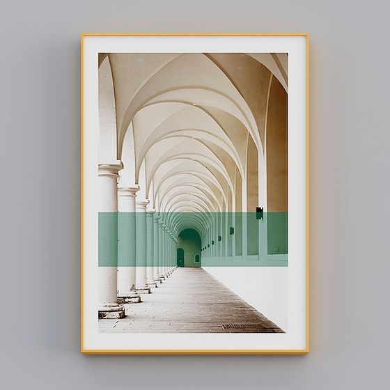 Artistic Low-Poly Architectural Corridor 3D model