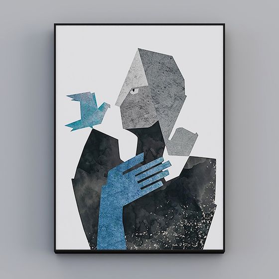 Stylish Abstract Guardian 3D Model for Creative Projects