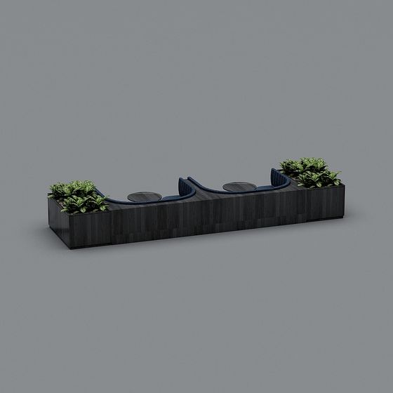 High-Detail Low-Poly Lounge Bench 3D model