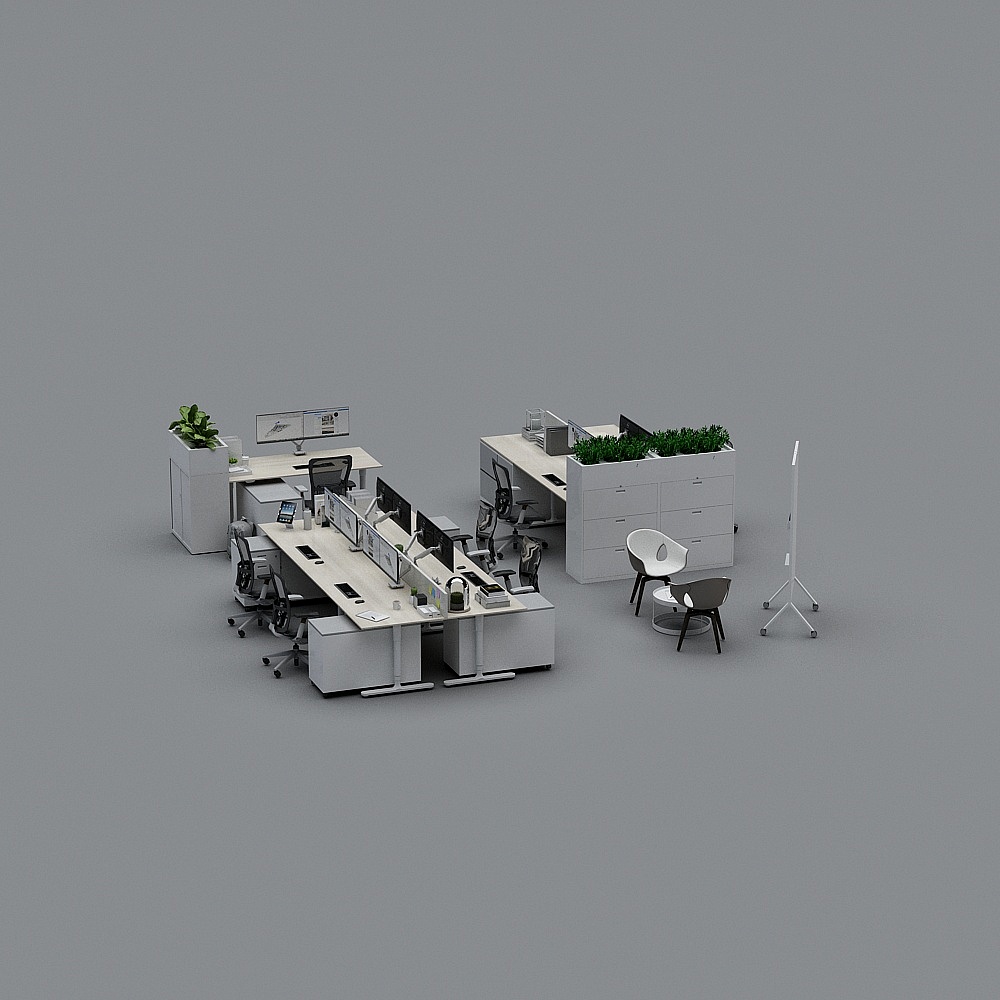 Future Office Workspace 3D model
