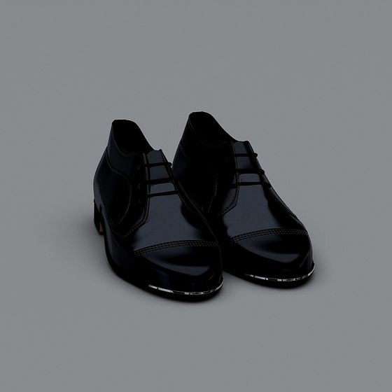 Classic Black Leather Shoes 3D model