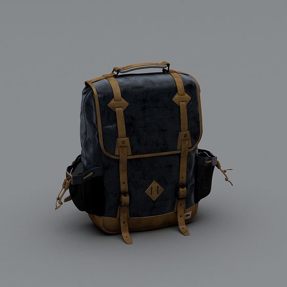 Low Poly Detailed Backpack 3D Model