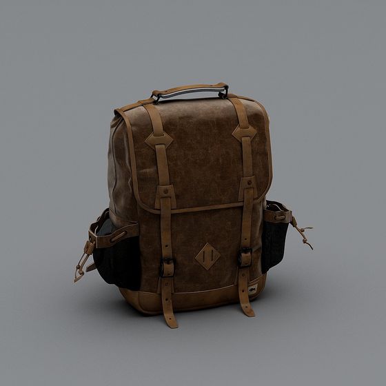 Retro Travel Backpack 3D model