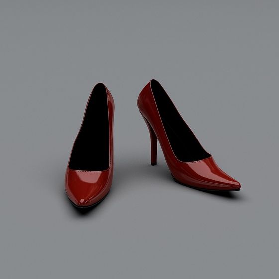 รองเท้าส้นสูง-รองเท้าสีแดงทันสมัย