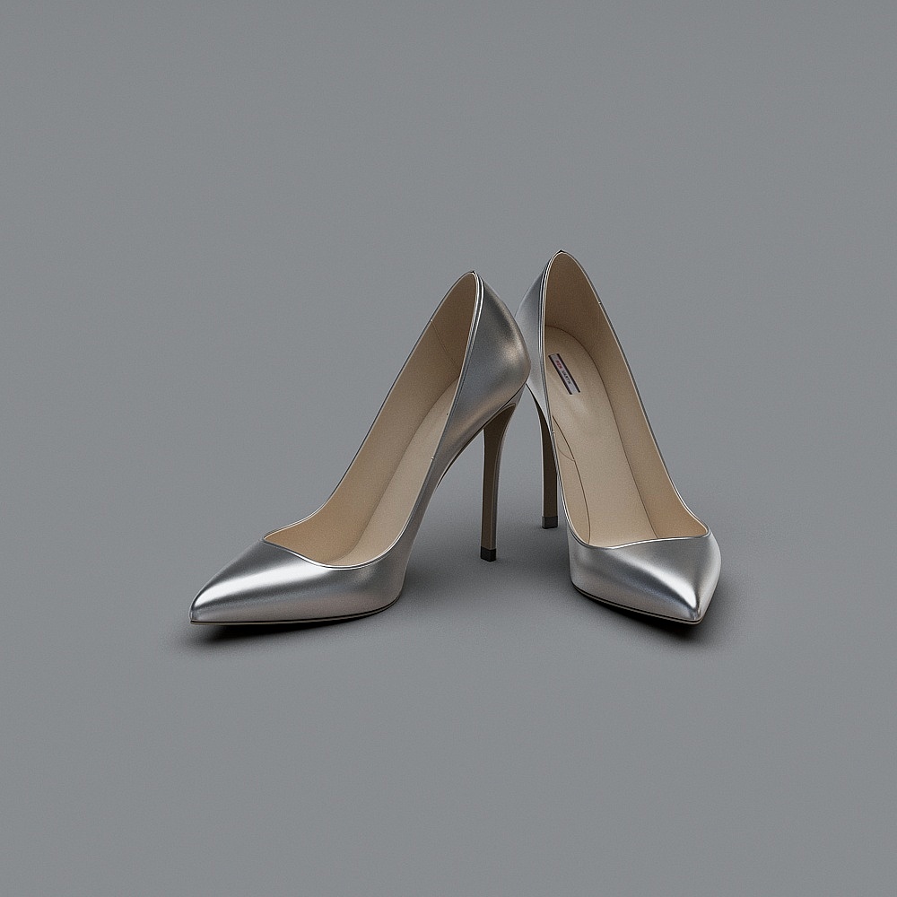 Silver high heels