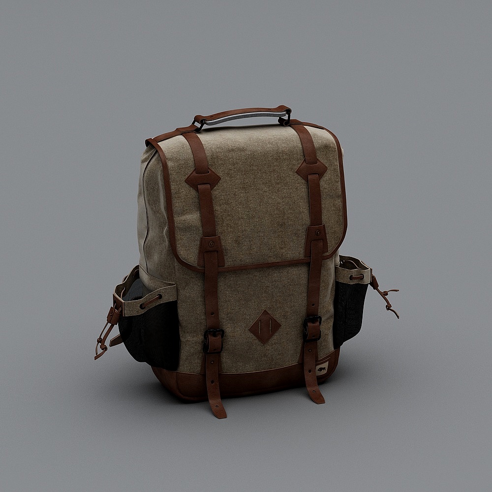 Retro Travel Backpack 3D model
