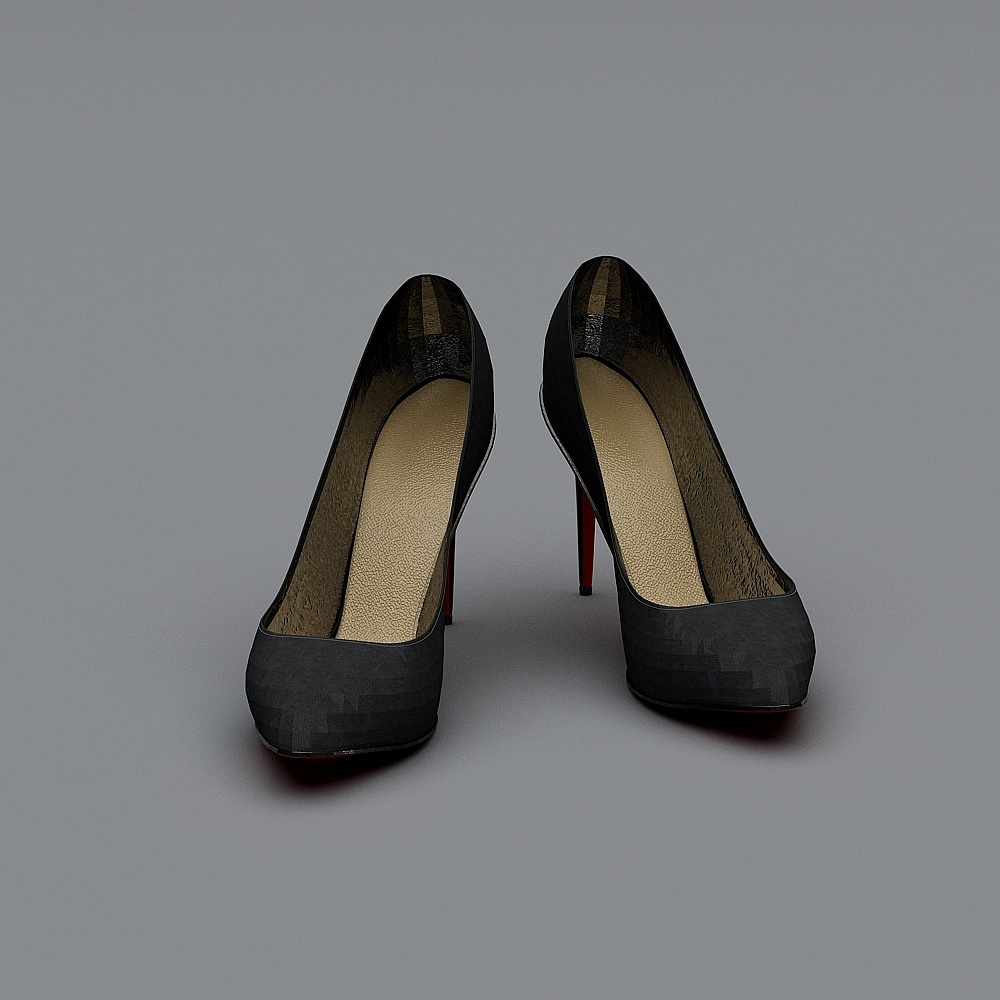 Modern shoes - black high-heeled women's shoes