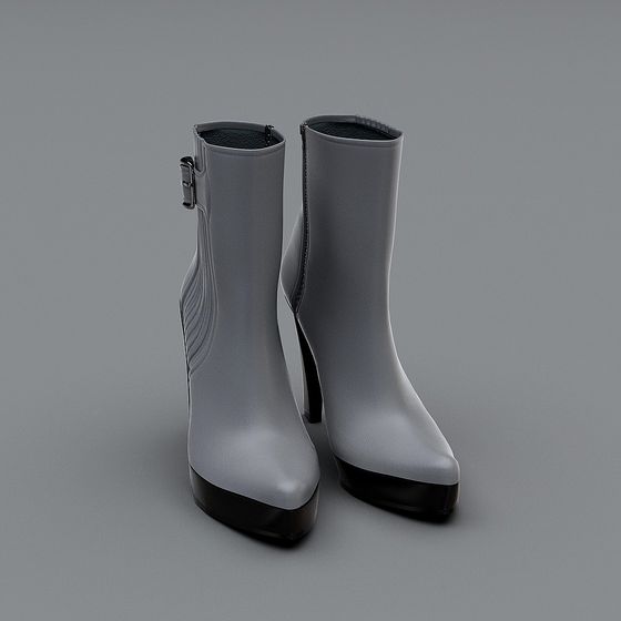 Futuristic Low-Poly Rain Boots 3D model