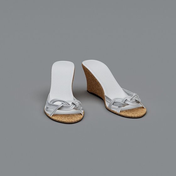 Elegant Low-Poly Sandals 3D model