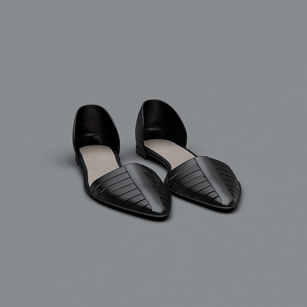 Modern shoes - women's black flat shoes