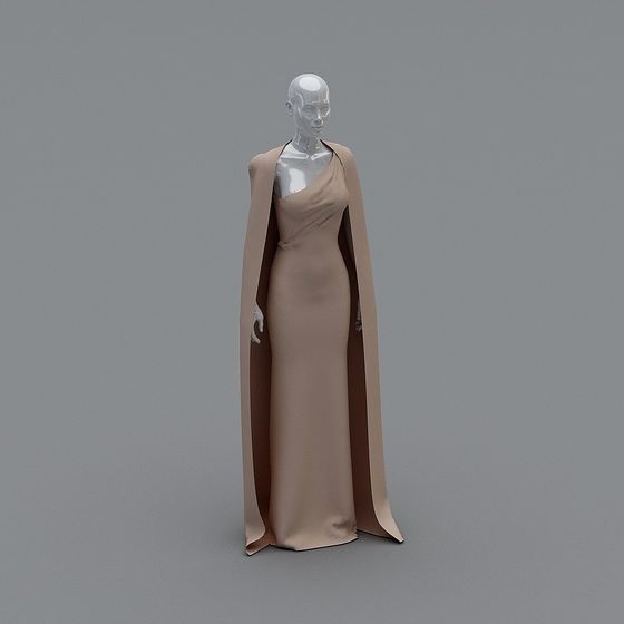Elegant Robed Lady 3D model