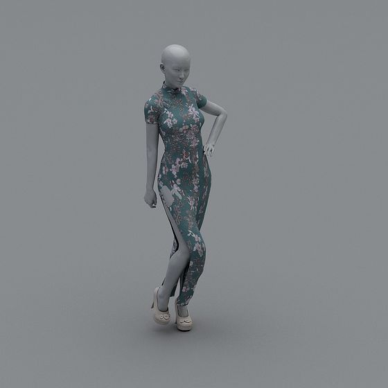 Enchanting Floral Dress 3D Model
