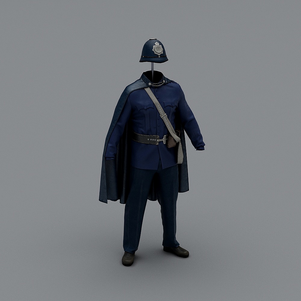 Retro Policeman Uniform 3D model
