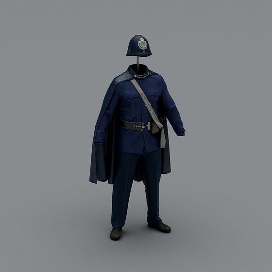Retro Policeman Uniform 3D model