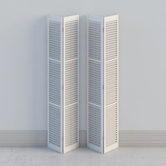Elegant Foldable Louver Screen 3D model for Modern Spaces