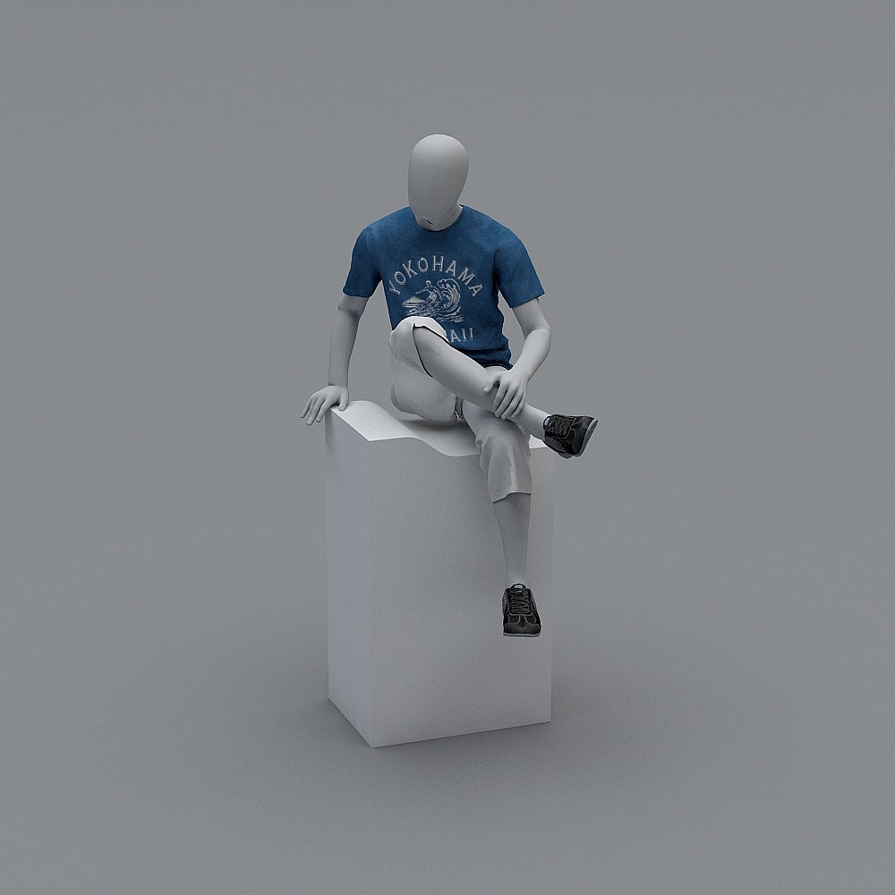 Urban Stroller Low-Polygon Character 3D model