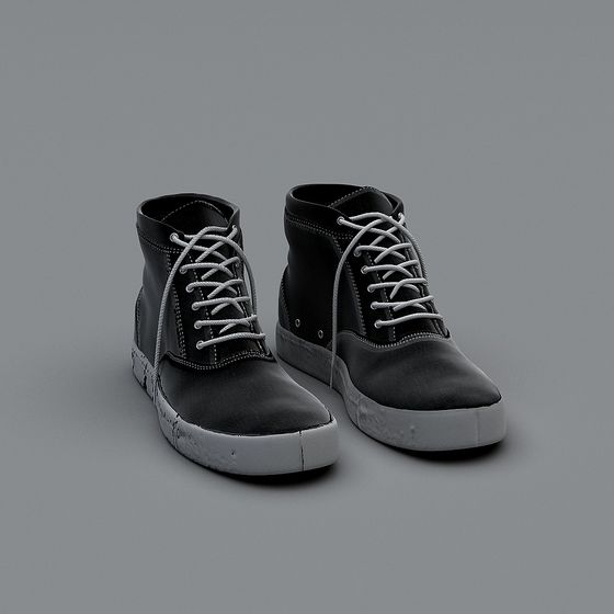 Urban Stroll High-Top Sneakers 3D model