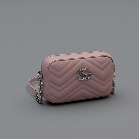 Chic Pink Crossbody Bag 3D model
