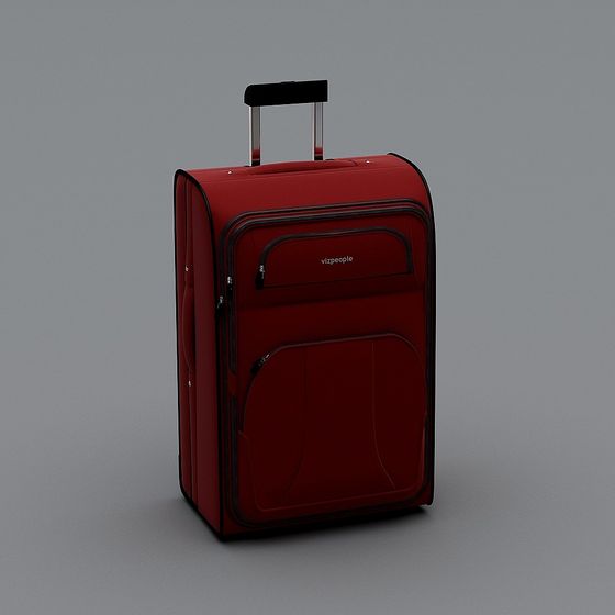 Elegant Low-Polygon Suitcase 3D model for Creative Use