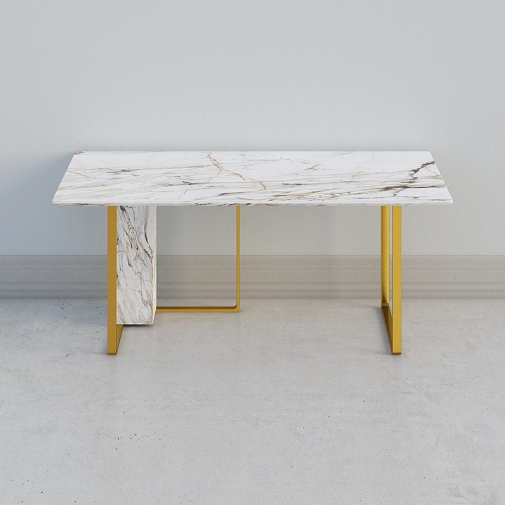 Stylish Marble Dining Table 3D model for Modern Interiors