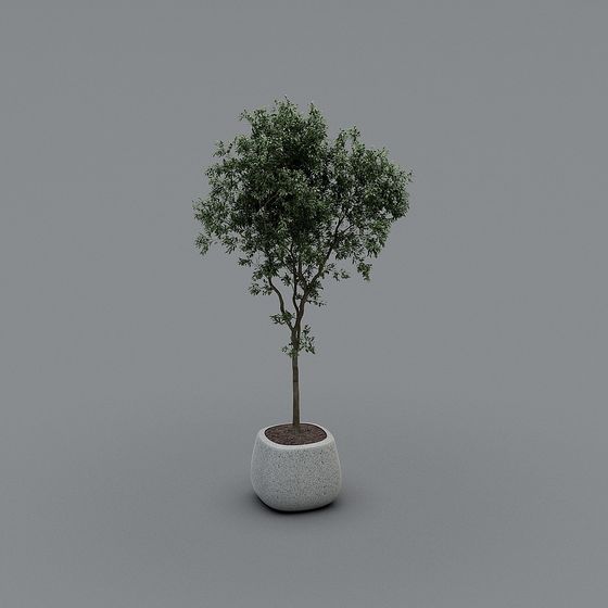 Urban Oasis Low-Poly Tree 3D Model