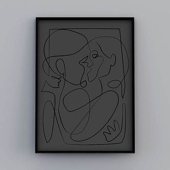 Abstract Kiss 3D model