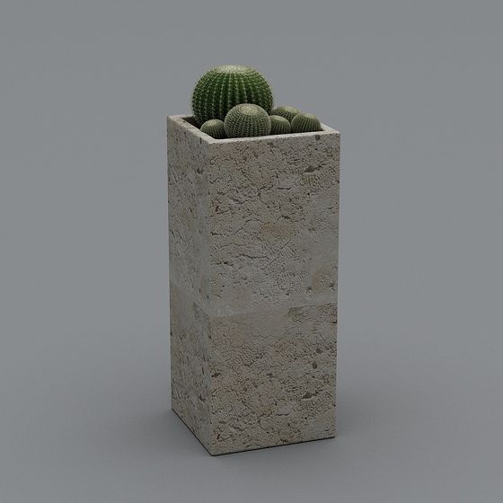 Concrete Flower Pot 3D model