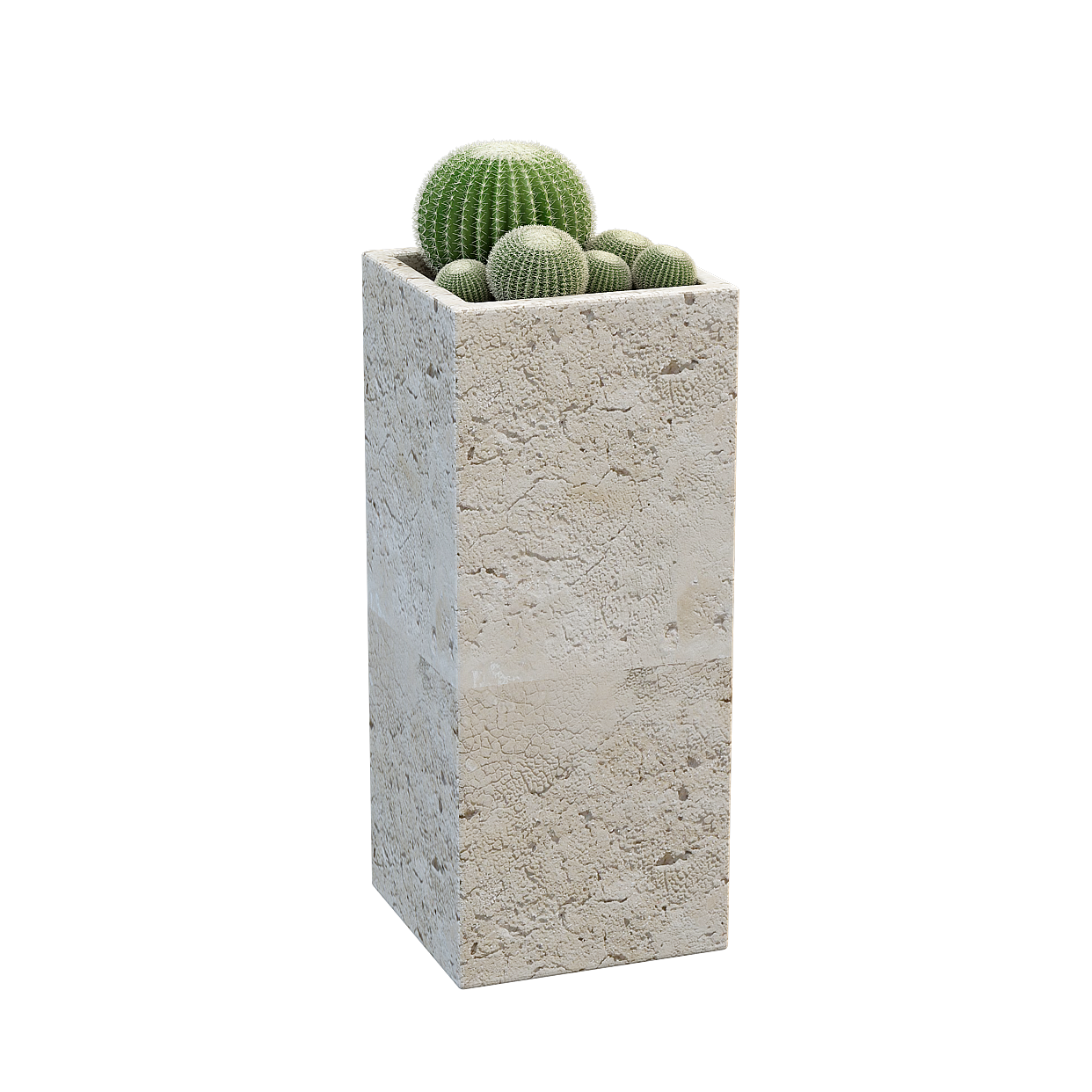Concrete Flower Pot 3D Model – Textured Low-Poly Design