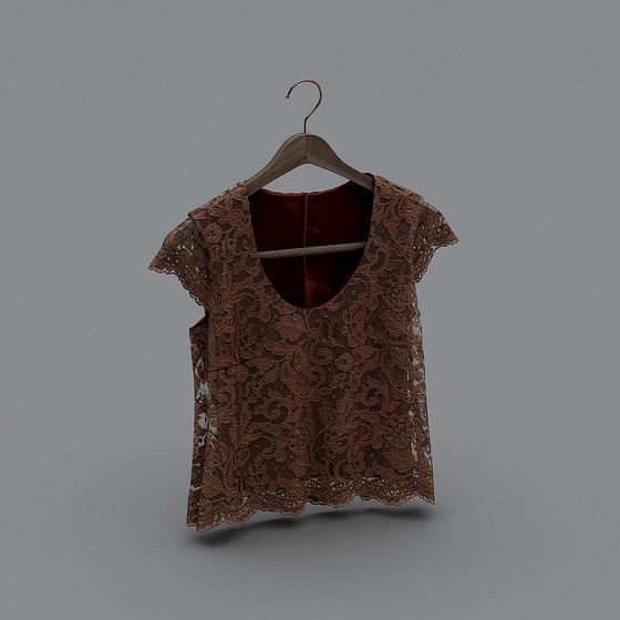 Elegant Lace Top 3D model for Creative Projects