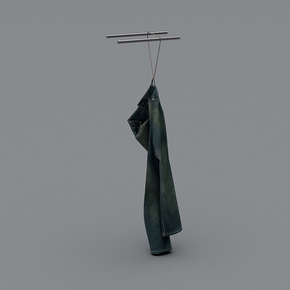 Hanging Jeans Low Poly 3D model