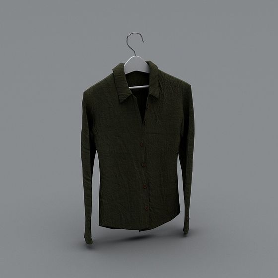 Stylish Olive Green Shirt 3D model for Creative Projects