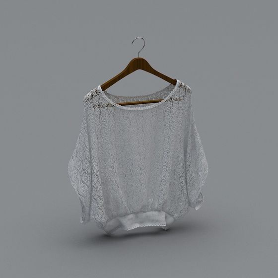 Elegant White Lace Top 3D model
