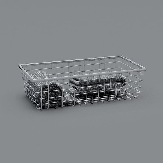 Stylish Metal Storage Basket 3D model