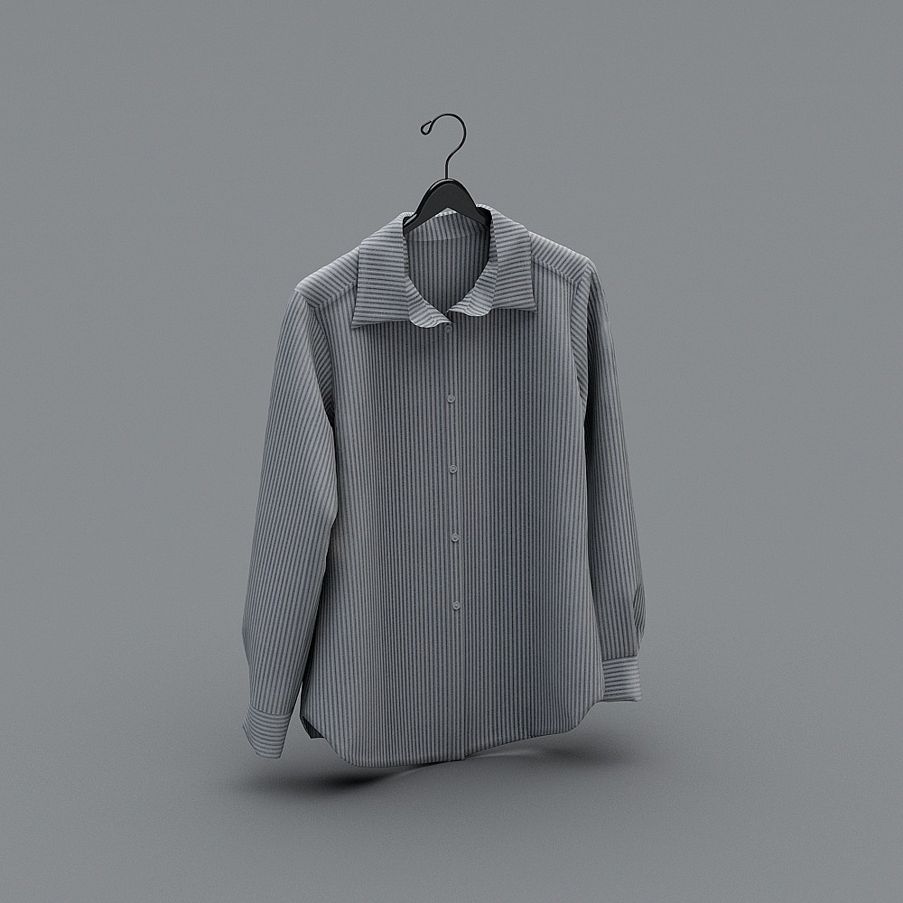 Elegant Striped Shirt 3D model
