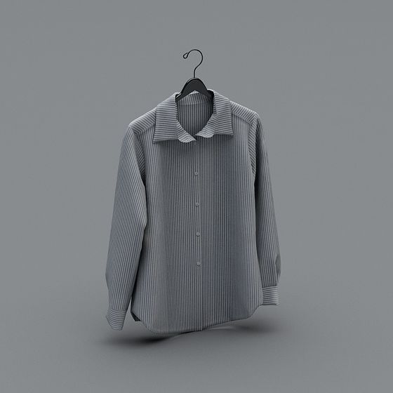 Elegant Striped Shirt 3D model