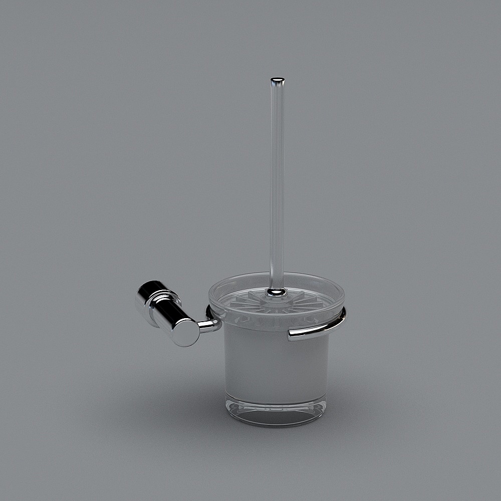 Low-Poly Crystal Bathroom Toilet Brush Holder 3D model