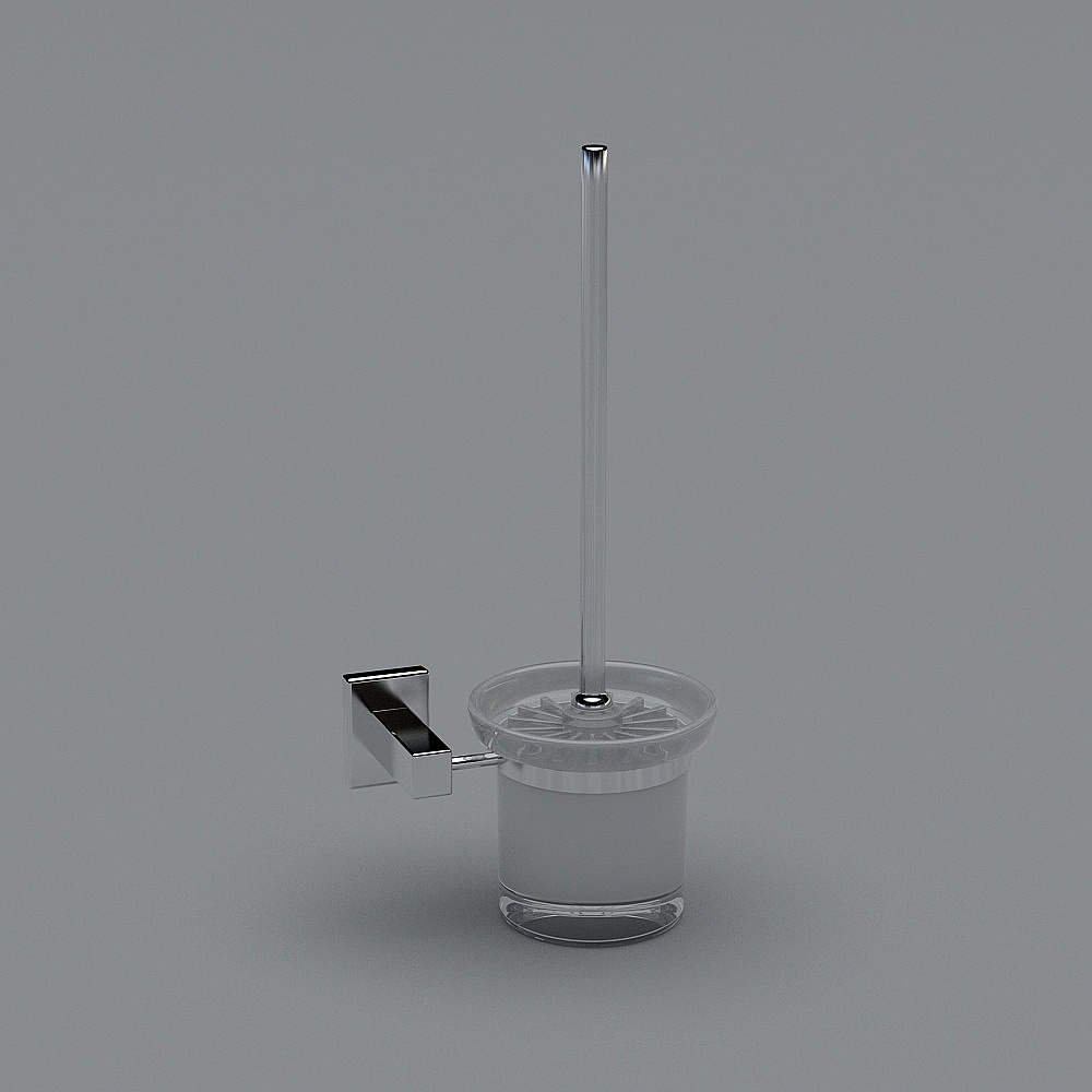 Sleek Low-Poly Toilet Brush Holder 3D model
