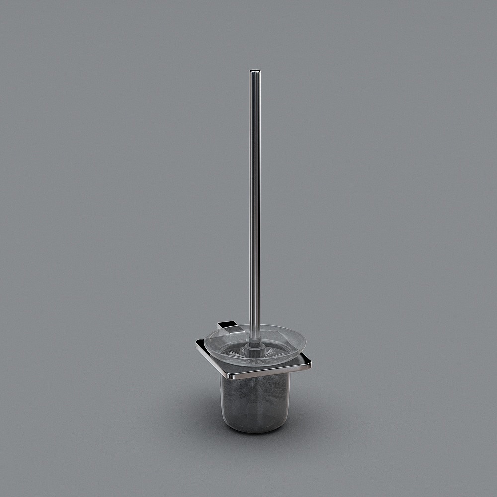 Sleek Stainless Steel Toilet Brush Holder 3D model