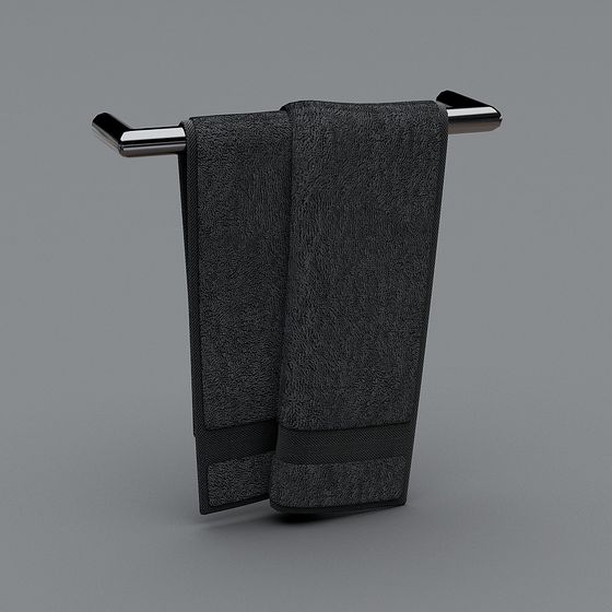 Sleek Minimalist Towel Rack 3D model